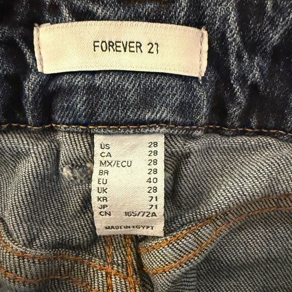 Forever 21 Dark Blue Denim Wide Leg Jeans - Picture 5 of 5